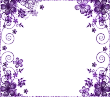 a purple floral frame on a white background