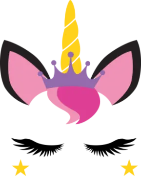 a unicorn's face with stars around it
