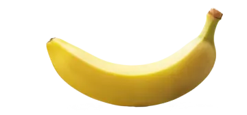 a yellow banana on a white background