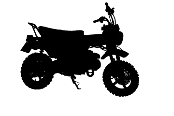 a black and white silhouette of a motorcycle