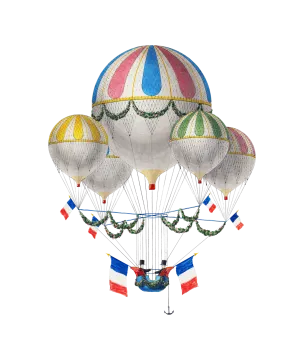 a group of balloons flying in the sky