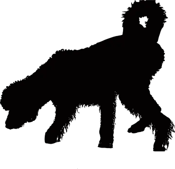 a black and white silhouette of a dog