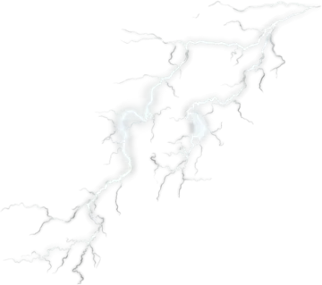 a white background with lightnings and clouds