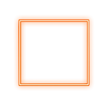 an orange square frame on a white background