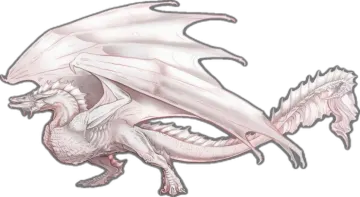a drawing of a white dragon