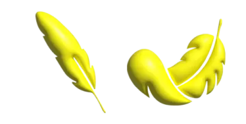 an image of a pair of yellow feathers