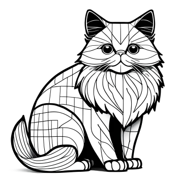 a black and white drawing of a cat