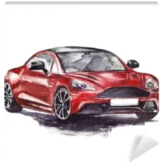 a drawing of a red sports car