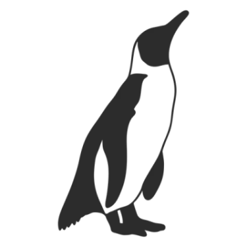 a penguin silhouetted on a white background