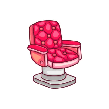 a pink chair with hearts on it