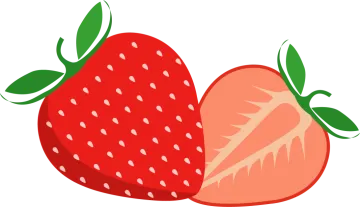 two strawberries and a strawberry