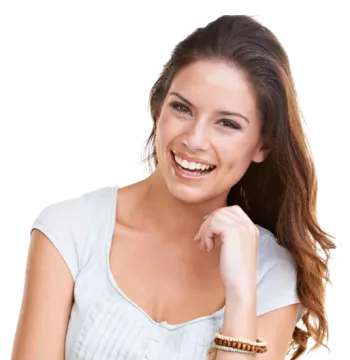 a woman with long brown hair