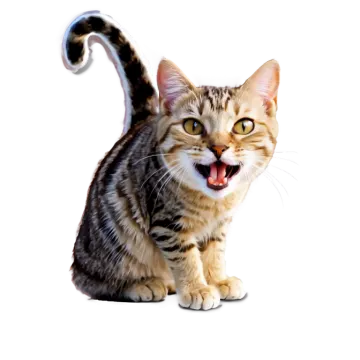 a cat with its mouth open and tongue out
