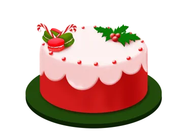 a christmas cake with holly and berries on top