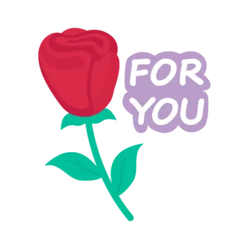 a red rose with the words for you