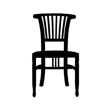 a black and white silhouette of a chair