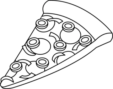 a slice of pizza on a white background