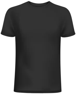 a black t - shirt on a white background