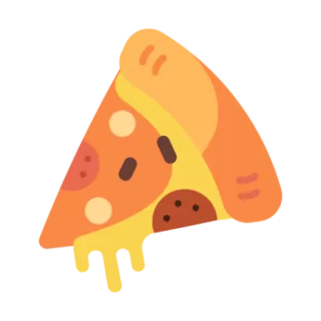 a slice of pizza on a white background