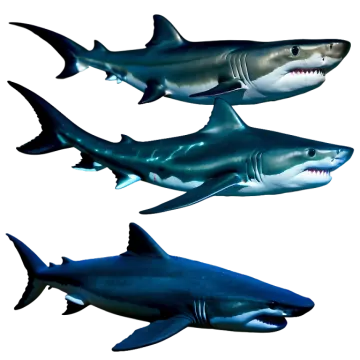 three different types of sharks