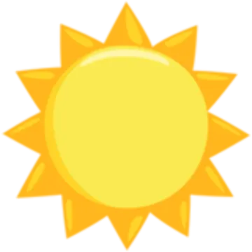 a yellow sun on white background