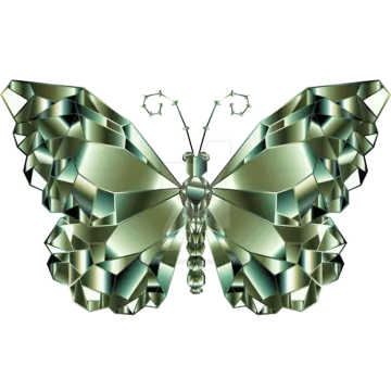 a silver butterfly on a white background