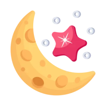 a moon with a star on it