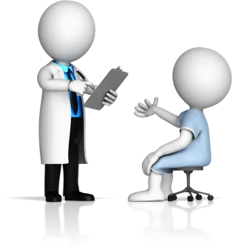 a doctor talking to a patient