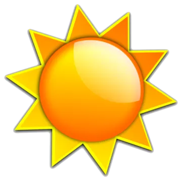 a yellow sun on a white background