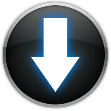 a blue arrow icon on a white background