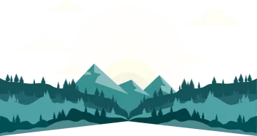a landscape with mountains and trees