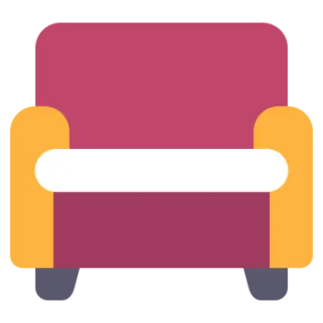 a red and yellow chair