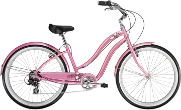 a pink bicycle on a white background
