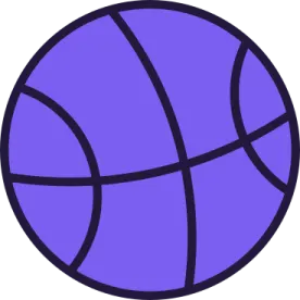 a purple basketball ball on a white background