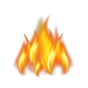 a fire on a white background
