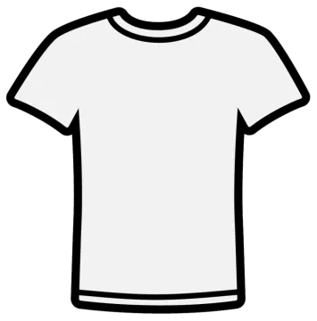 a white t - shirt with black trim