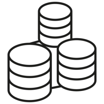 a stack of coins on a white background