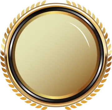 a gold medal with laurels
