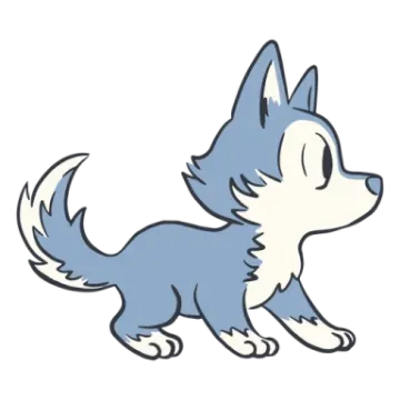a drawing of a husky dog