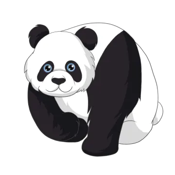 a panda bear with blue eyes