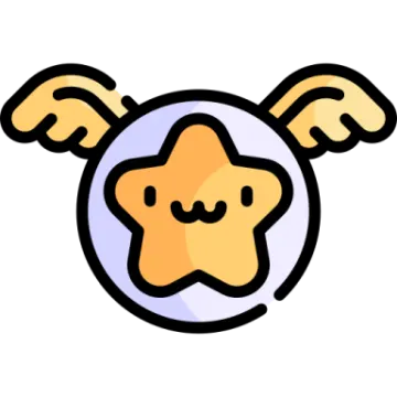 a cartoon dog with a star on its head