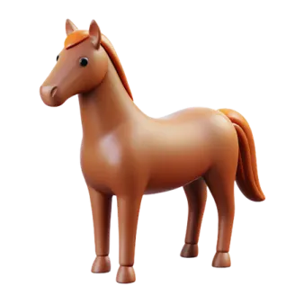 a toy horse on a white background