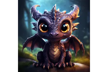 a little dragon sitting on top of a rock