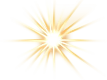 a yellow star burst on a white background