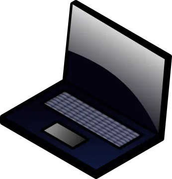 a laptop computer on a white background