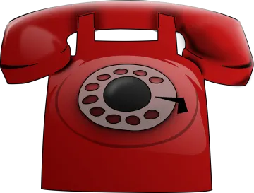 a red telephone on a white background