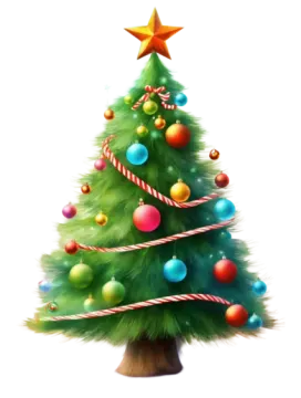 a christmas tree with ornaments and candy canes