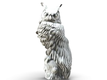 a sculpture of an owl on a white background