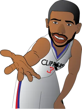 a cartoon of a basketball player wearing a jersey