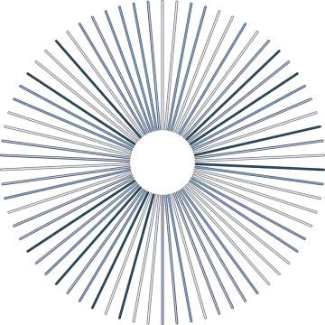 a circle made up of blue rays